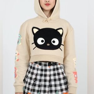 Dumbgood Chococat Puff Print Cropped Hoodie Size Small